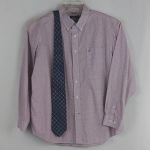 Nautica red square long sleeve shirt men size XL
